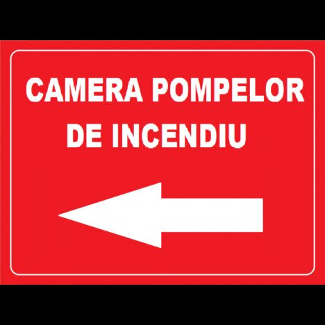 Placuta pentru camera pompelor de incendiu spre stanga